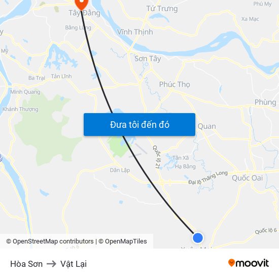 Hòa Sơn to Vật Lại map