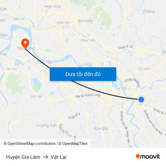 Huyện Gia Lâm to Vật Lại map