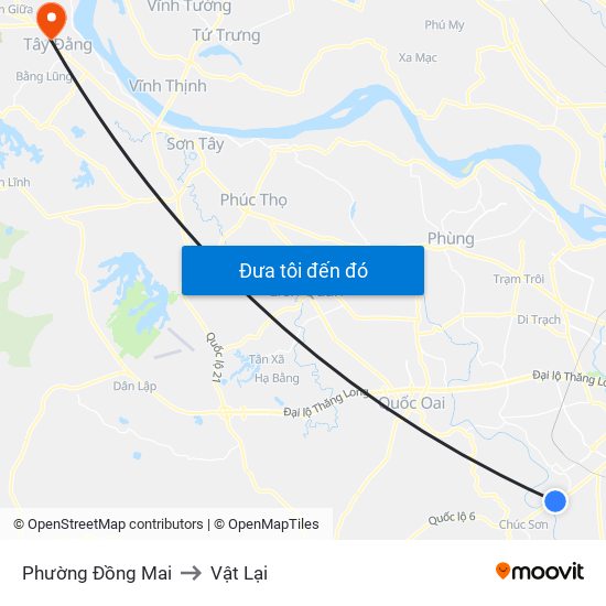 Phường Đồng Mai to Vật Lại map