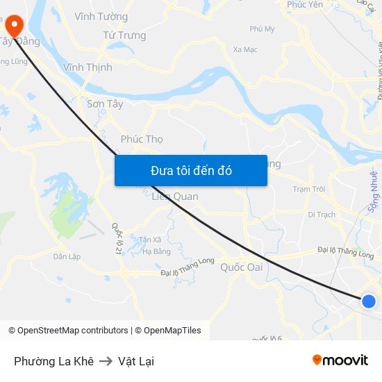 Phường La Khê to Vật Lại map