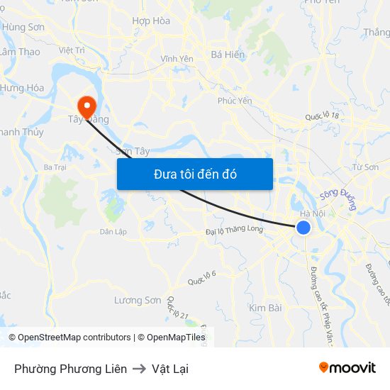 Phường Phương Liên to Vật Lại map