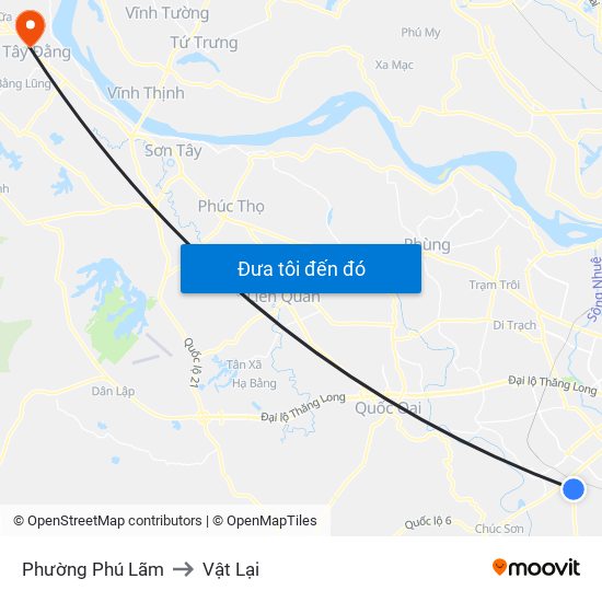 Phường Phú Lãm to Vật Lại map