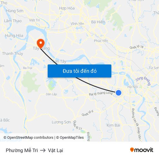 Phường Mễ Trì to Vật Lại map