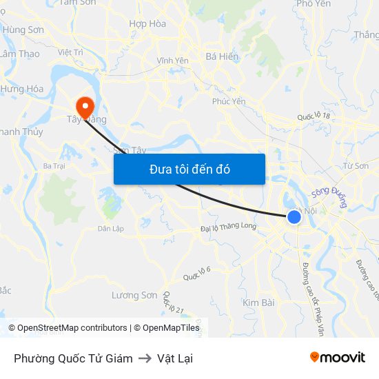 Phường Quốc Tử Giám to Vật Lại map