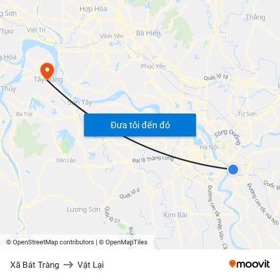 Xã Bát Tràng to Vật Lại map