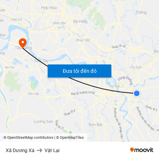 Xã Dương Xá to Vật Lại map