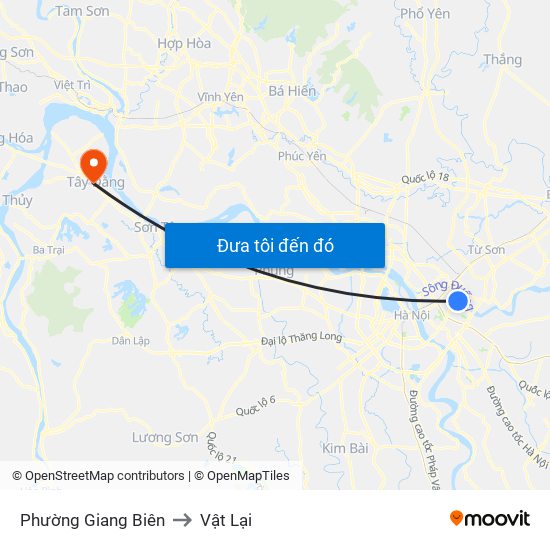 Phường Giang Biên to Vật Lại map
