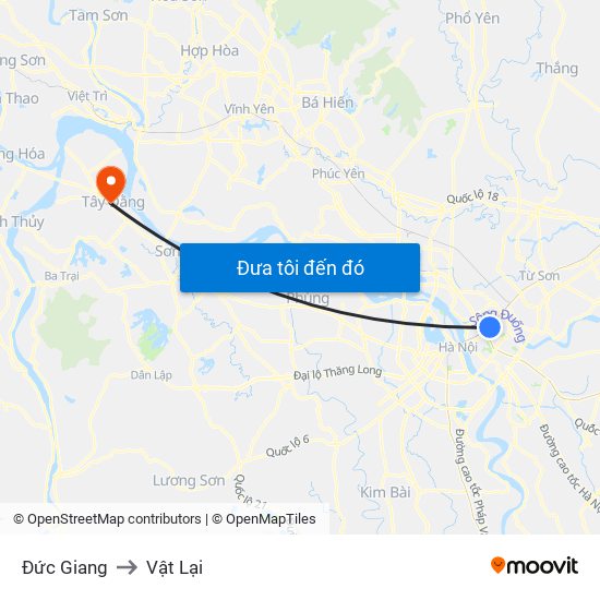 Đức Giang to Vật Lại map