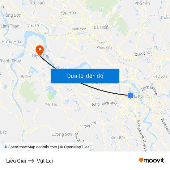 Liễu Giai to Vật Lại map