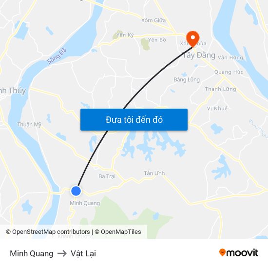 Minh Quang to Vật Lại map