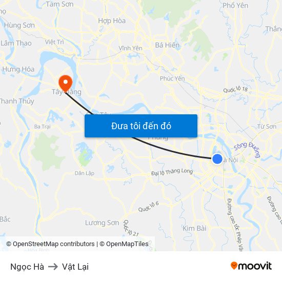 Ngọc Hà to Vật Lại map