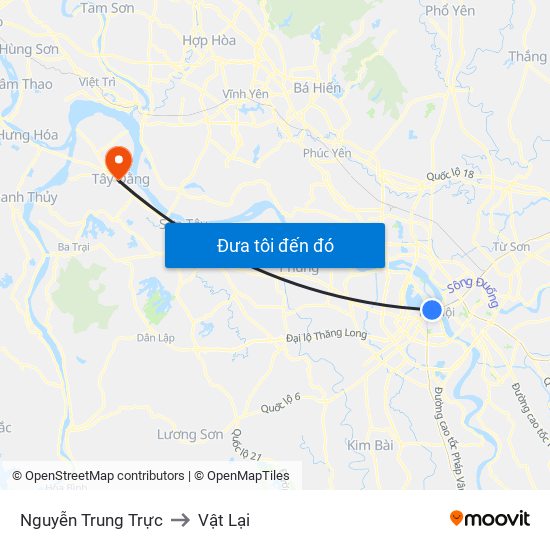 Nguyễn Trung Trực to Vật Lại map