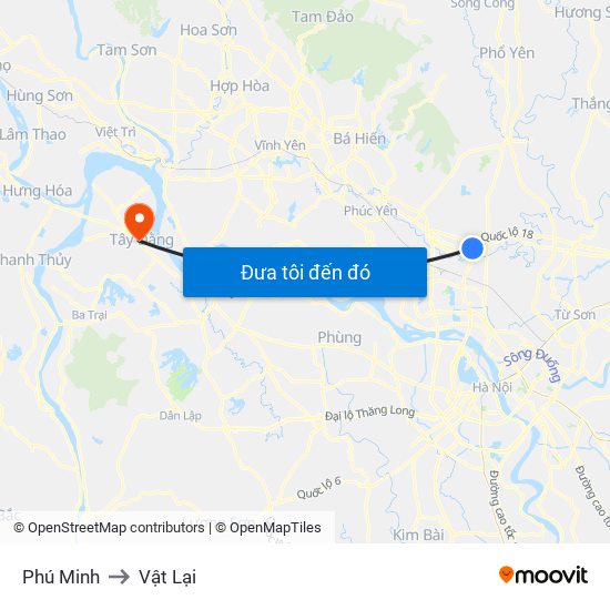 Phú Minh to Vật Lại map