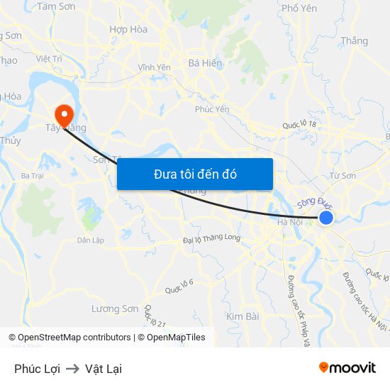 Phúc Lợi to Vật Lại map