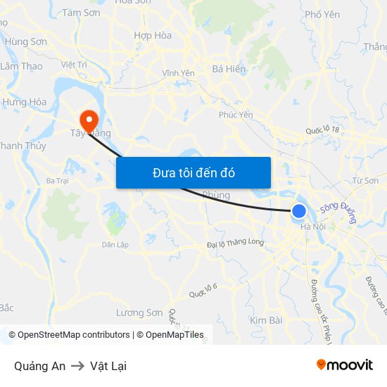 Quảng An to Vật Lại map