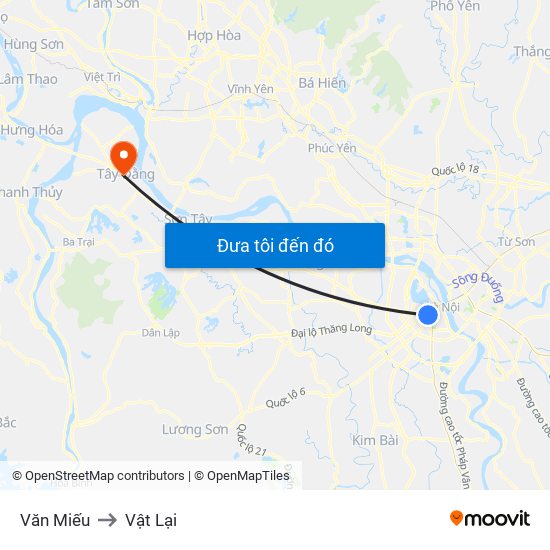 Văn Miếu to Vật Lại map