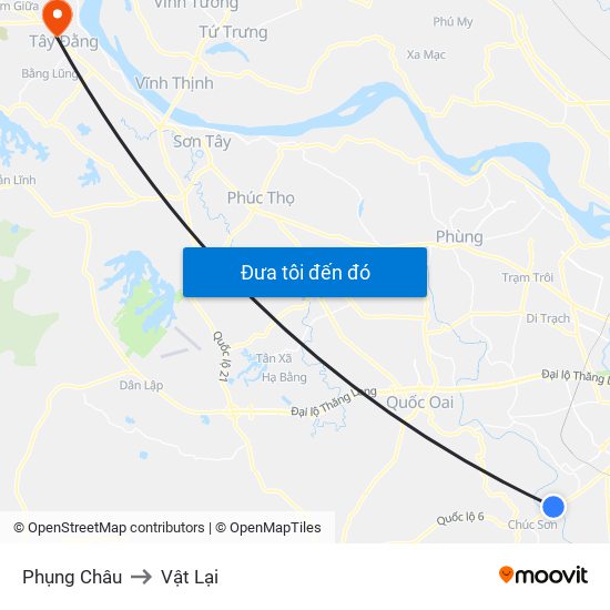 Phụng Châu to Vật Lại map