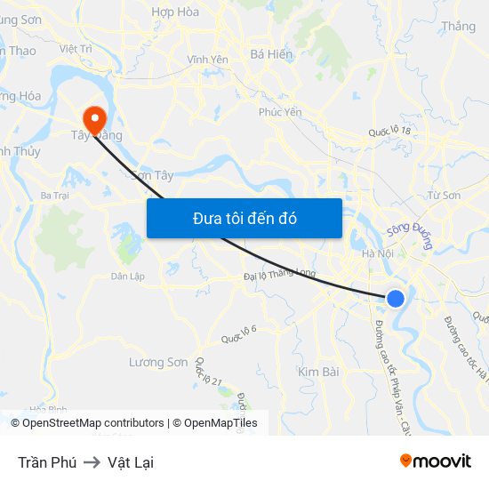 Trần Phú to Vật Lại map