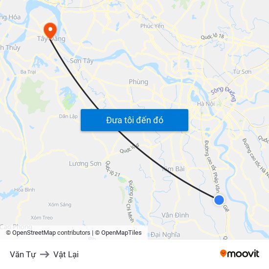 Văn Tự to Vật Lại map