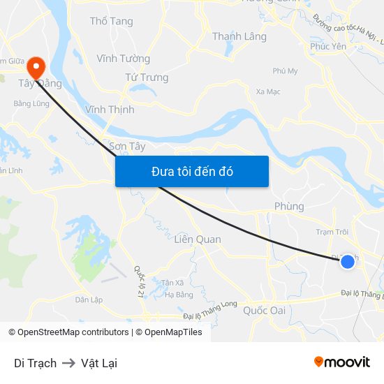 Di Trạch to Vật Lại map