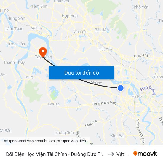 Đối Diện Học Viện Tài Chính - Đường Đức Thắng to Vật Lại map