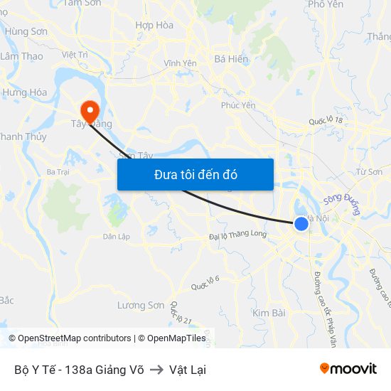 Bộ Y Tế - 138a Giảng Võ to Vật Lại map