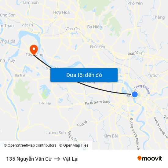 135 Nguyễn Văn Cừ to Vật Lại map
