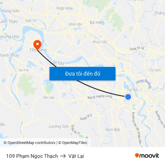 109 Phạm Ngọc Thạch to Vật Lại map