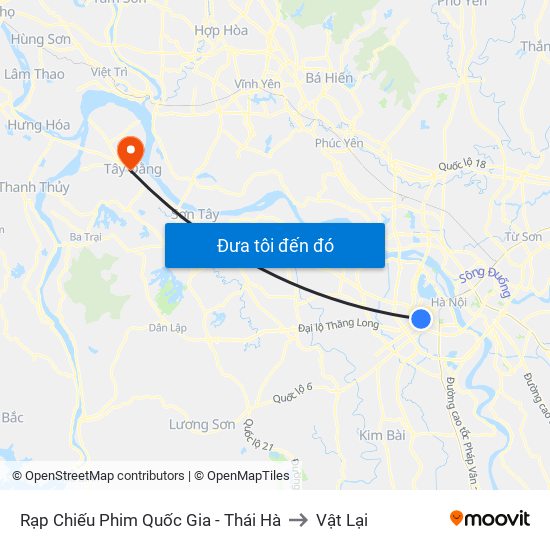 Rạp Chiếu Phim Quốc Gia - Thái Hà to Vật Lại map