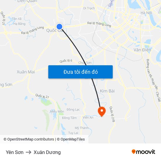 Yên Sơn to Xuân Dương map