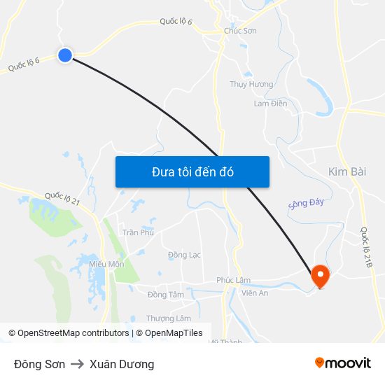 Đông Sơn to Xuân Dương map