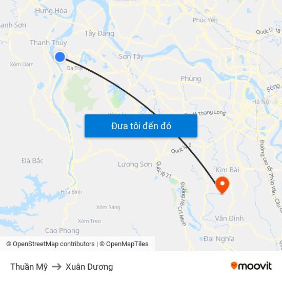 Thuần Mỹ to Xuân Dương map