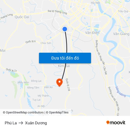 Phú La to Xuân Dương map