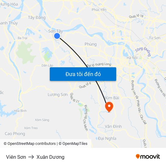 Viên Sơn to Xuân Dương map
