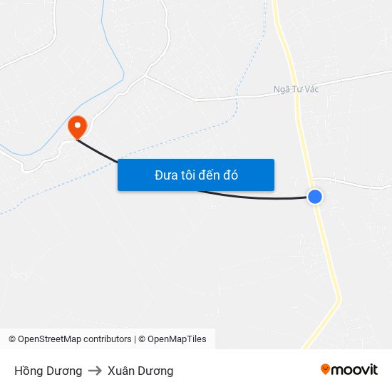 Hồng Dương to Xuân Dương map