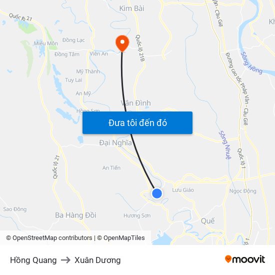 Hồng Quang to Xuân Dương map