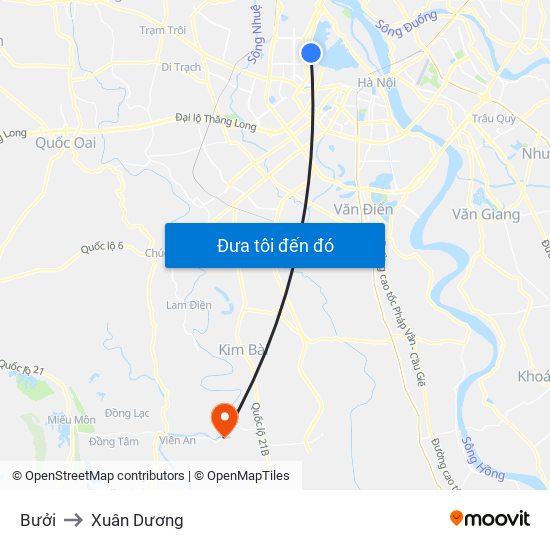 Bưởi to Xuân Dương map