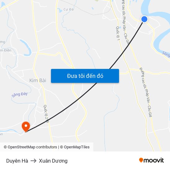 Duyên Hà to Xuân Dương map