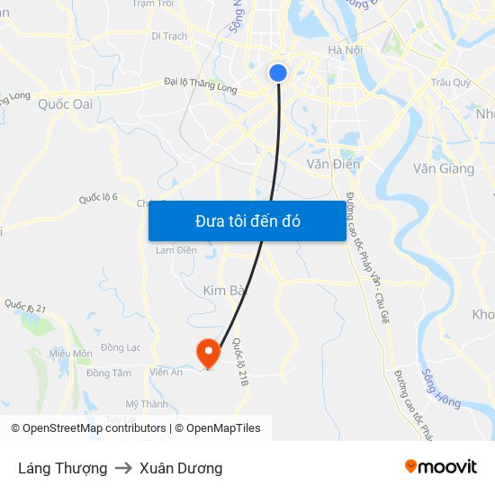 Láng Thượng to Xuân Dương map