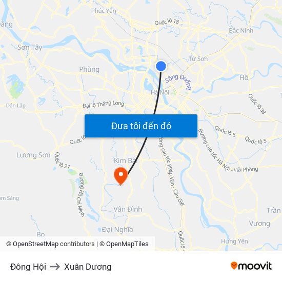 Đông Hội to Xuân Dương map