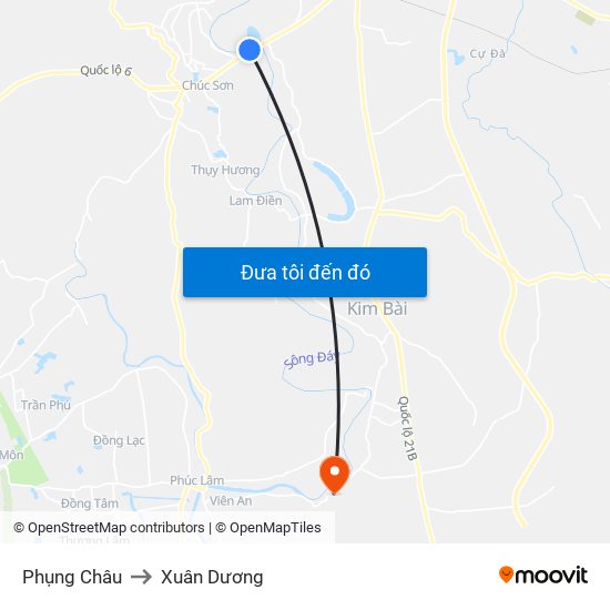 Phụng Châu to Xuân Dương map