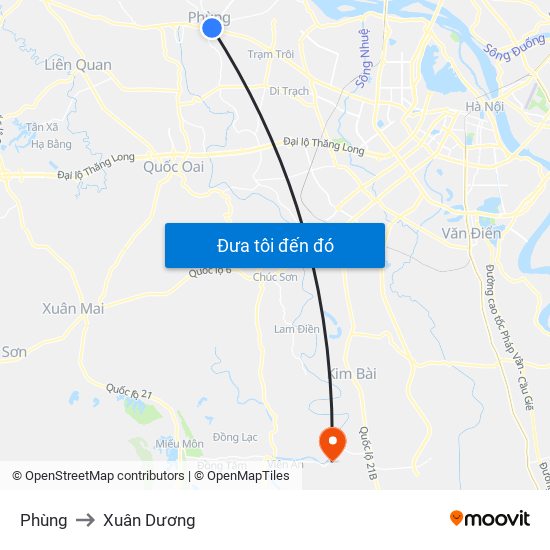 Phùng to Xuân Dương map