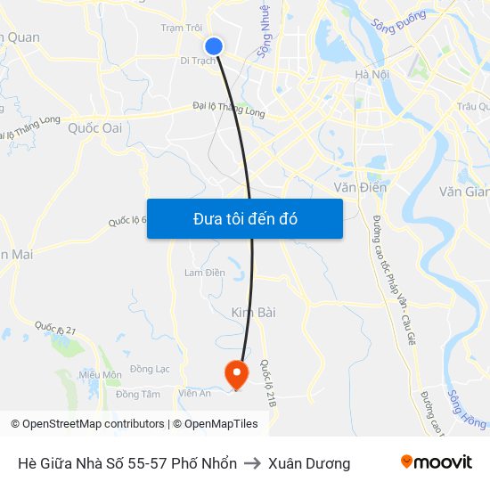 Hè Giữa Nhà Số 55-57 Phố Nhổn to Xuân Dương map