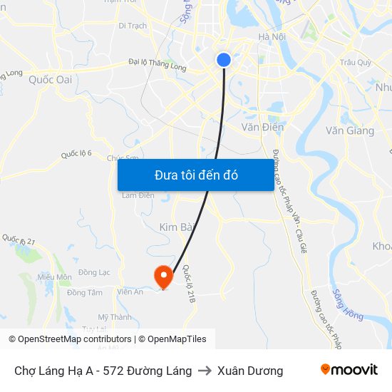 Chợ Láng Hạ A - 572 Đường Láng to Xuân Dương map
