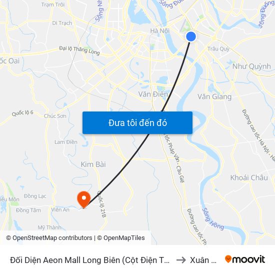 Đối Diện Aeon Mall Long Biên (Cột Điện T4a/2a-B Đường Cổ Linh) to Xuân Dương map