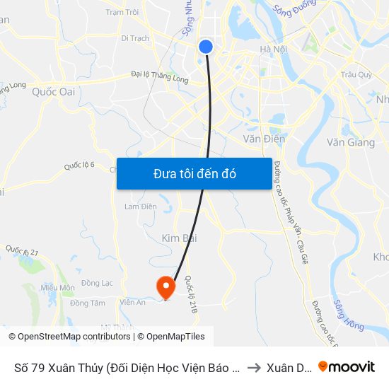 Số 79 Xuân Thủy (Đối Diện Học Viện Báo Chí Và Tuyên Truyền) to Xuân Dương map