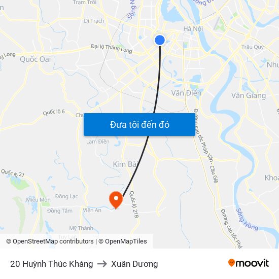 20 Huỳnh Thúc Kháng to Xuân Dương map
