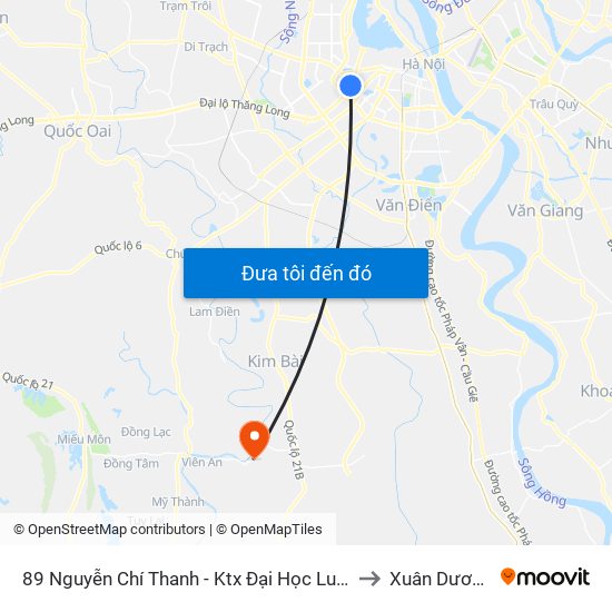 89 Nguyễn Chí Thanh - Ktx Đại Học Luật to Xuân Dương map