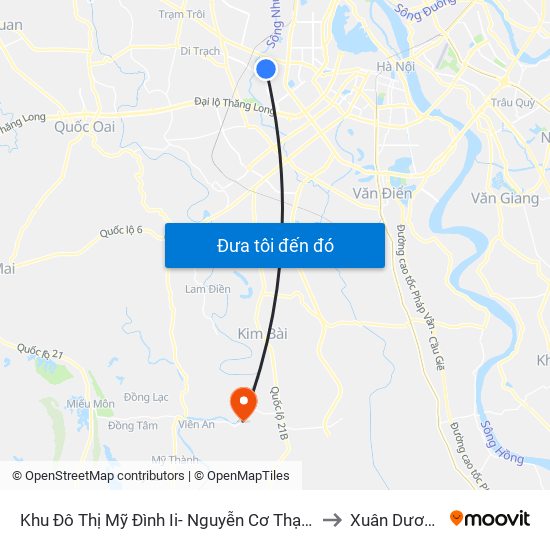 Khu Đô Thị Mỹ Đình Ii- Nguyễn Cơ Thạch to Xuân Dương map