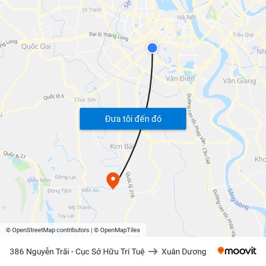 386 Nguyễn Trãi - Cục Sở Hữu Trí Tuệ to Xuân Dương map